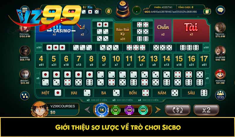 Giới thiệu sơ lược về trò chơi Sicbo